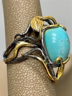 *Кольцо р.18,5 Бирюза Казахстан АРТ 9-847 ВЕС 9,48 Г - фото 209543 *Кольцо р.18,5 Бирюза Казахстан АРТ 9-847 ВЕС 9,48 Г - фото 209543