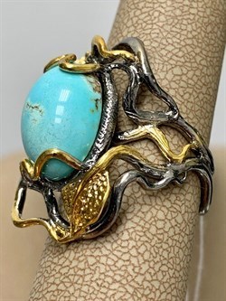 *Кольцо р.18,5 Бирюза Казахстан АРТ 9-847 ВЕС 9,48 Г - фото 209544 *Кольцо р.18,5 Бирюза Казахстан АРТ 9-847 ВЕС 9,48 Г - фото 209544