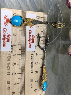 *Серьги Бирюза Тибет АРТ 53324 ВЕС 13,28 Г - фото 209627 *Серьги Бирюза Тибет АРТ 53324 ВЕС 13,28 Г - фото 209627