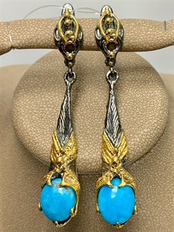 *Серьги Бирюза Тибет АРТ 53324 ВЕС 13,28 Г - фото 209631 *Серьги Бирюза Тибет АРТ 53324 ВЕС 13,28 Г - фото 209631