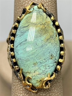 *Кольцо р.18,5 Бирюза Узбекистан АРТ 50231 ВЕС 12,76 Г - фото 209632 *Кольцо р.18,5 Бирюза Узбекистан АРТ 50231 ВЕС 12,76 Г - фото 209632