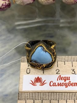 *Кольцо р.17,5 Бирюза Казахстан АРТ 49473 ВЕС 9,36 Г - фото 209650