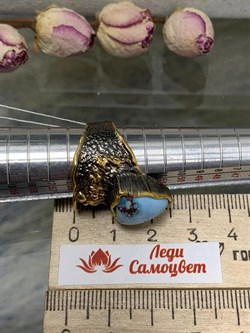 *Кольцо р.17,5 Бирюза Казахстан АРТ 49473 ВЕС 9,36 Г - фото 209655