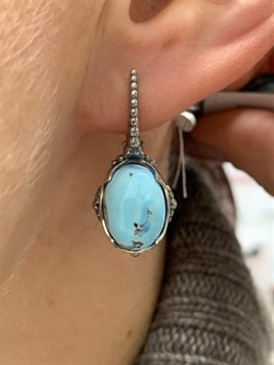 *Серьги Бирюза Казахстан АРТ 25-439-8,77 ВЕС 8,77 Г - фото 209757 *Серьги Бирюза Казахстан АРТ 25-439-8,77 ВЕС 8,77 Г - фото 209757