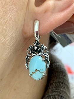 *Серьги Бирюза Казахстан АРТ 135-000-7,56 ВЕС 7,56 Г - фото 209796 *Серьги Бирюза Казахстан АРТ 135-000-7,56 ВЕС 7,56 Г - фото 209796