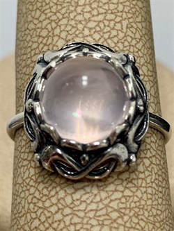 *Кольцо р.19 Розовый Кварц Мадагаскар АРТ 83629 ВЕС 4,61 Г - фото 209813