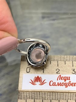 *Кольцо р.19 Розовый Кварц Мадагаскар АРТ 83629 ВЕС 4,61 Г - фото 209817