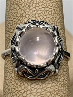 *Кольцо р.19 Розовый Кварц Мадагаскар АРТ 83629 ВЕС 4,61 Г - фото 209820