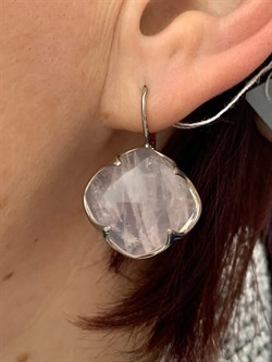 *Серьги Розовый Кварц АРТ 104-794 (ВЕС 13,07 Г) - фото 209924