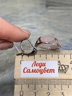 *Серьги Розовый Кварц АРТ 104-794 (ВЕС 13,07 Г) - фото 209926