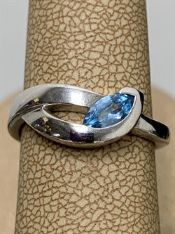 *Кольцо р.17,5 Голубой Топаз иск арт. CZ-R00584-X-W-BU-X-X-709 вес 3,4 г - фото 210293