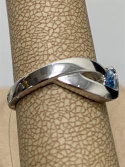 *Кольцо р.18 Голубой Топаз иск арт. CZ-R00584-X-W-BU-X-X-273 вес 3,4 г - фото 210298