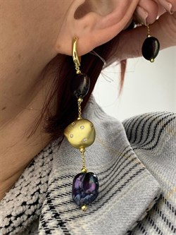 *Серьги Черный Жемчуг Барокко Облачка арт. RB-E00331-X-BY-PN-X-W-125 вес 12,92 г - фото 210697 *Серьги Черный Жемчуг Барокко Облачка арт. RB-E00331-X-BY-PN-X-W-125 вес 12,92 г - фото 210697