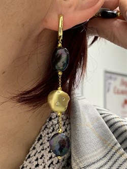 *Серьги Черный Жемчуг Барокко Облачка арт. RB-E00331-X-BY-PN-X-W-125 вес 12,92 г - фото 210703 *Серьги Черный Жемчуг Барокко Облачка арт. RB-E00331-X-BY-PN-X-W-125 вес 12,92 г - фото 210703