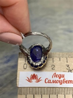 *Кольцо р.17,5 Танзанит Танзания АРТ 49101 Вес 7,64 г - фото 211865