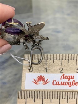 *Серьги Мотыльки Аметист Бразилия Арт 49418 Вес 16,91 г - фото 212120