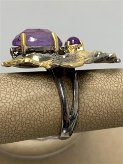 *Кольцо р.17,5 Мотылек Аметист Бразилия Арт 49423 Вес 13,08 г - фото 212154