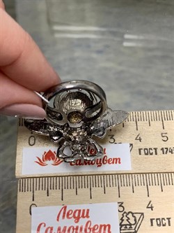 *Кольцо р.17,5 Мотылек Аметист Бразилия Арт 49423 Вес 13,08 г - фото 212155