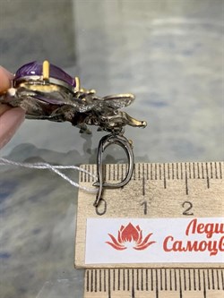 *Серьги Мотыльки Аметист Бразилия Арт 49424 Вес 16,17 г - фото 212163