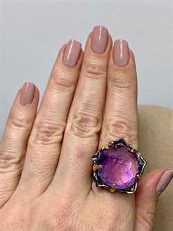 *Кольцо р.18 Аметист Бразилия АРТ 49015 (ВЕС 12,3 Г) - фото 212233
