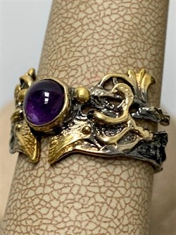 *Кольцо р.18,5 Аметист Бразилия  АРТ 53621 (ВЕС 5,04 Г) - фото 212294
