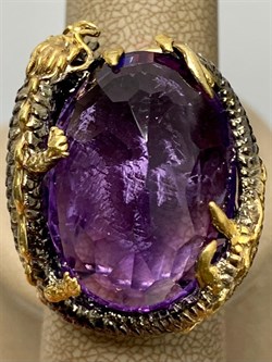 *Кольцо р.18,5 Аметист Бразилия АРТ 49137 (ВЕС 27,92 Г) - фото 212370