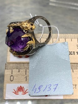 *Кольцо р.18,5 Аметист Бразилия АРТ 49137 (ВЕС 27,92 Г) - фото 212375