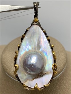 *Подвеска Жемчуг Мабэ АРТ 53334 Вес 8,48 г - фото 212406