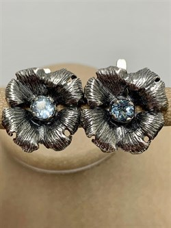 *Серьги Голубой Топаз Бразилия АРТ 60587-1 Вес 8,22 Г - фото 212471