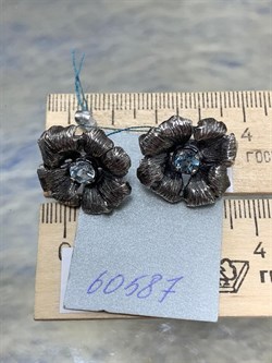 *Серьги Голубой Топаз Бразилия АРТ 60587-1 Вес 8,22 Г - фото 212473