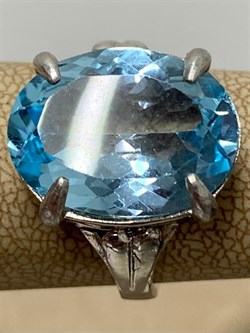 *Кольцо р.17 Голубой Топаз Бразилия АРТ 65809 Вес 6,01 г - фото 212504