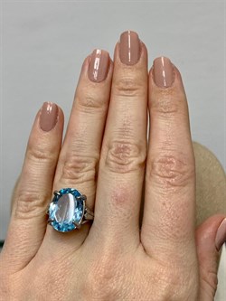 *Кольцо р.17 Голубой Топаз Бразилия АРТ 65809 Вес 6,01 г - фото 212505