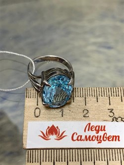 *Кольцо р.17 Голубой Топаз Бразилия АРТ 65809 Вес 6,01 г - фото 212510