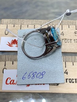 *Кольцо р.17 Голубой Топаз Бразилия АРТ 65809 Вес 6,01 г - фото 212514