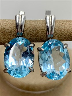 *Серьги Голубой Топаз Бразилия АРТ 65808 Вес 10,68 г - фото 212520 *Серьги Голубой Топаз Бразилия АРТ 65808 Вес 10,68 г - фото 212520