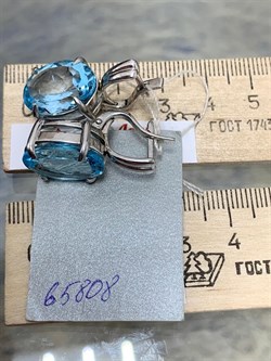 *Серьги Голубой Топаз Бразилия АРТ 65808 Вес 10,68 г - фото 212522 *Серьги Голубой Топаз Бразилия АРТ 65808 Вес 10,68 г - фото 212522