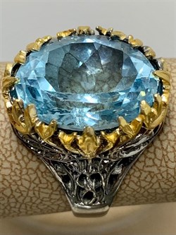 *Кольцо р.18,5 Топаз Бразилия АРТ 65766 ВЕС 6,93 Г - фото 212561