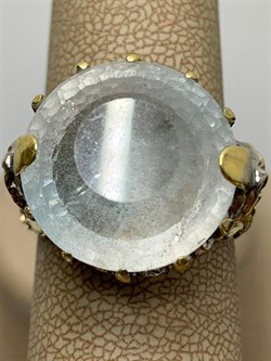 *Кольцо р.19, Белый Топаз Володарск-Волынское АРТ 49403 (ВЕС 13,01 Г) - фото 212622