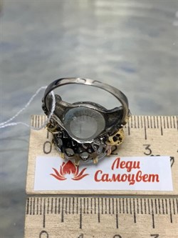 *Кольцо р.19, Белый Топаз Володарск-Волынское АРТ 49403 (ВЕС 13,01 Г) - фото 212625