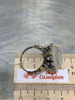 *Кольцо р.19, Белый Топаз Володарск-Волынское АРТ 49403 (ВЕС 13,01 Г) - фото 212628