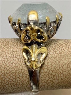 *Кольцо р.19, Белый Топаз Володарск-Волынское АРТ 49403 (ВЕС 13,01 Г) - фото 212630