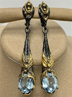 *Серьги Топаз Бразилия АРТ 60392 ВЕС 13,81 Г - фото 212663 *Серьги Топаз Бразилия АРТ 60392 ВЕС 13,81 Г - фото 212663