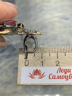 *Серьги Мотыльки Родонит Аргентина АРТ 49436 Вес 16,79 г - фото 212830