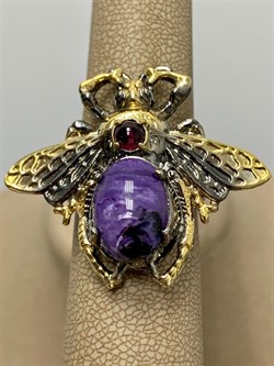 *Кольцо р.18 Мотылек Чароит Арт 49443 Вес 12,83 г - фото 212887