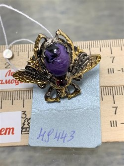 *Кольцо р.18 Мотылек Чароит Арт 49443 Вес 12,83 г - фото 212896