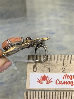 *Серьги Мотыльки Солнечный камень Гелиолит Арт 49441 Вес 16,11 г - фото 212967 *Серьги Мотыльки Солнечный камень Гелиолит Арт 49441 Вес 16,11 г - фото 212967