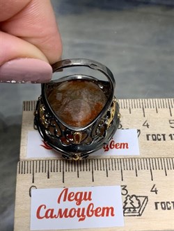 *Кольцо р.19,5 Солнечный камень Гелиолит АРТ 62904 (ВЕС 24,07 Г) - фото 213061 *Кольцо р.19,5 Солнечный камень Гелиолит АРТ 62904 (ВЕС 24,07 Г) - фото 213061