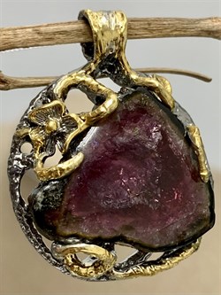 *Подвеска Турмалин Малханское Месторождение АРТ 75809 (ВЕС 14,89 Г) - фото 213250