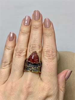 *Кольцо р.17,5 Турмалин Малханское  Месторождение АРТ 53353 (ВЕС 9,72 Г) - фото 213252