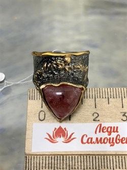 *Кольцо р.17,5 Турмалин Малханское  Месторождение АРТ 53353 (ВЕС 9,72 Г) - фото 213255